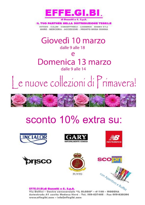 Sunday 13th March, special opening uor store in Modena, whit many deals!