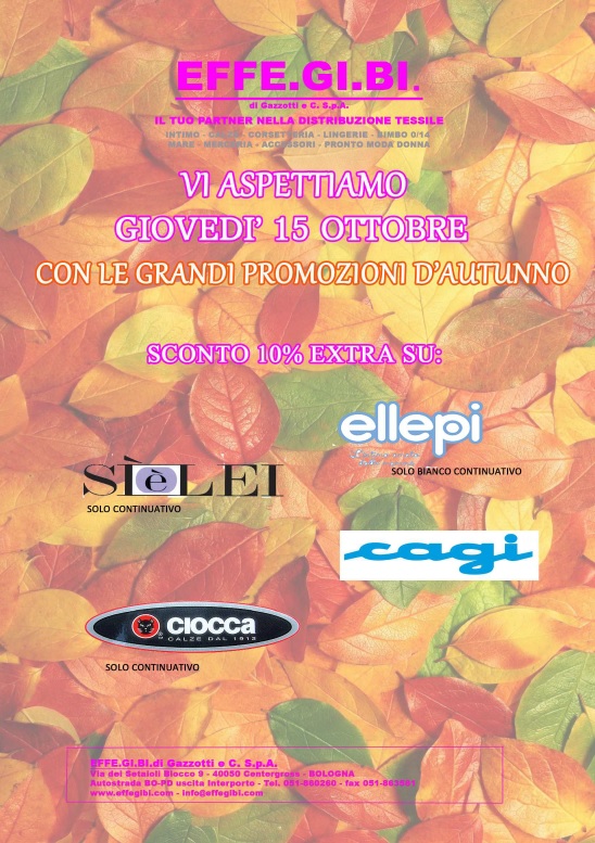 Vi aspettiamo Gioved&#236; 15 Ottobre con numerose promozioni !