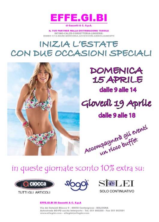 Doppio appuntamento - Domenica 15 aprile e gioved&#236; 19 aprile