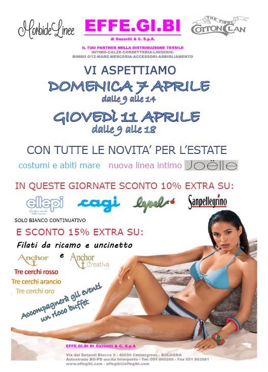 Apertura straordinaria Domenica 7 aprile 2019