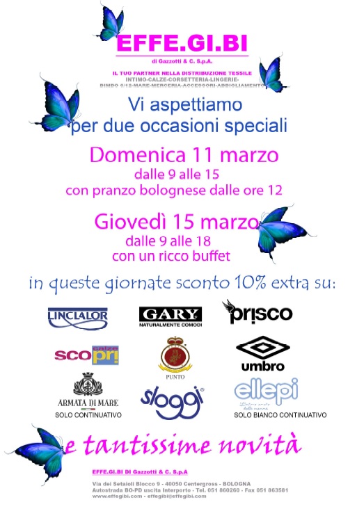 A marzo vi aspettano due occasioni speciali ! Domenica 11 e gioved&#236; 15 