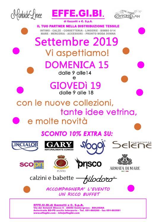 Apertura straordinaria Domenica 15 settembre 2019